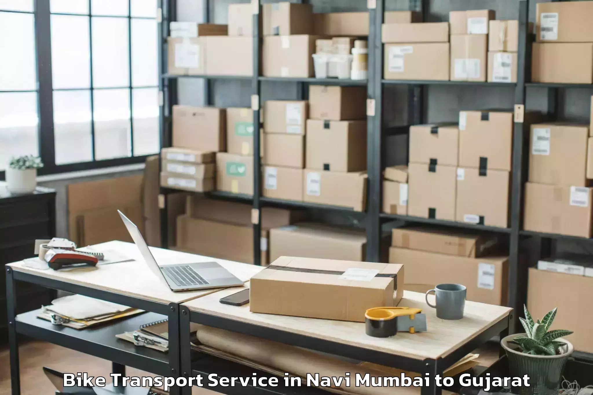 Get Navi Mumbai to Santrampur Bike Transport